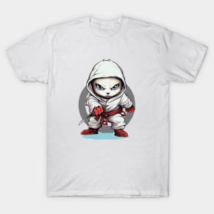 Ninja White Cat Unleashed T-Shirt